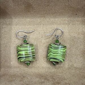Green Swirl Earrings